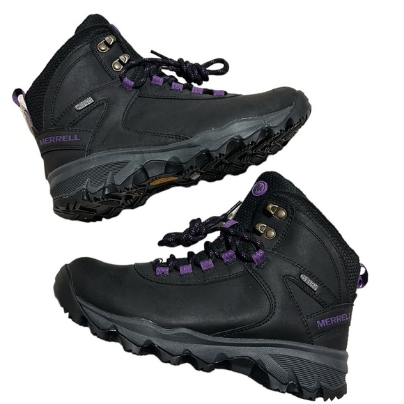 Merrell Vego Mid LTR Waterproof Hiking Boots Black Lilac Women Size 6 NWOB - Picture 1 of 7